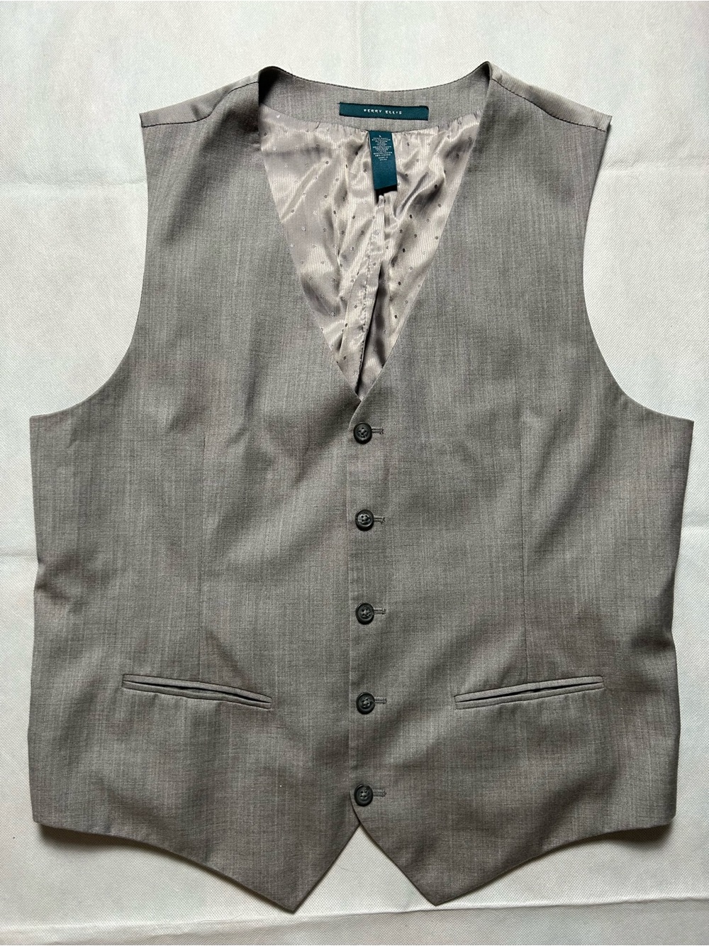 Perry Ellis light grey vest size large